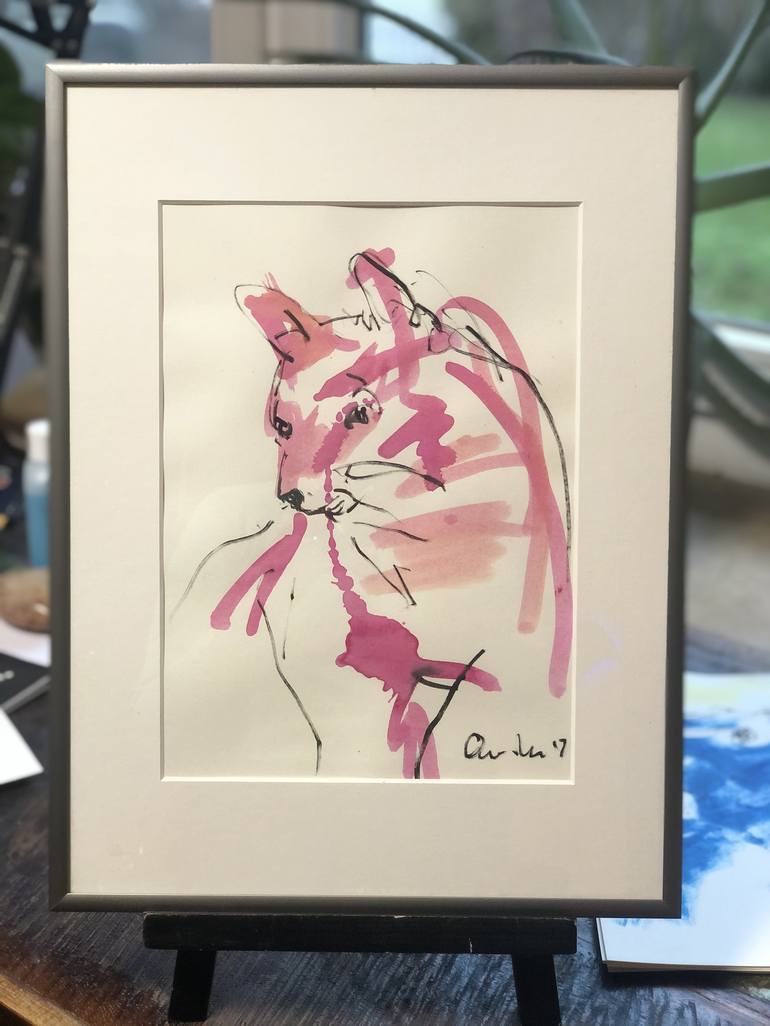 Original Abstract Expressionism Animal Drawing by Nicole Leidenfrost