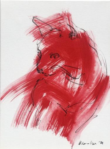 Print of Abstract Expressionism Cats Paintings by Nicole Leidenfrost