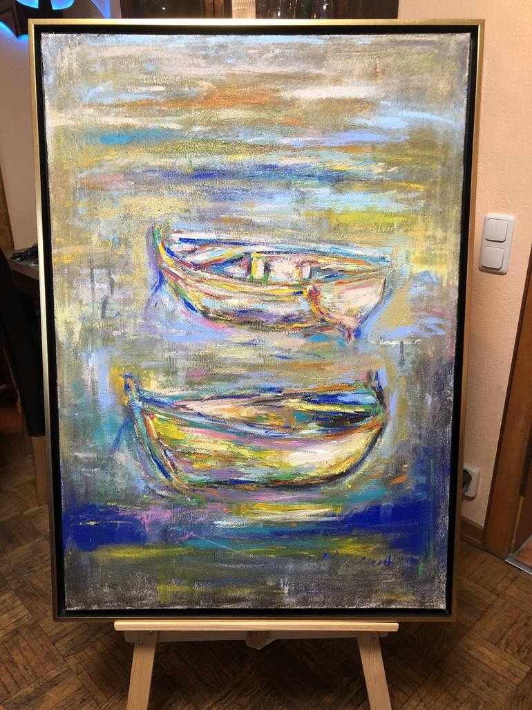 Original Boat Painting by Nicole Leidenfrost