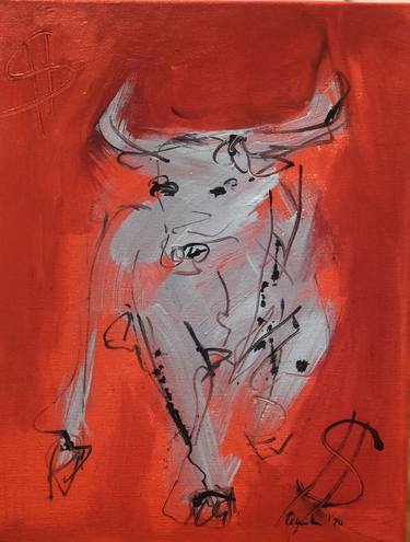 Original Figurative Cows Paintings by Nicole Leidenfrost