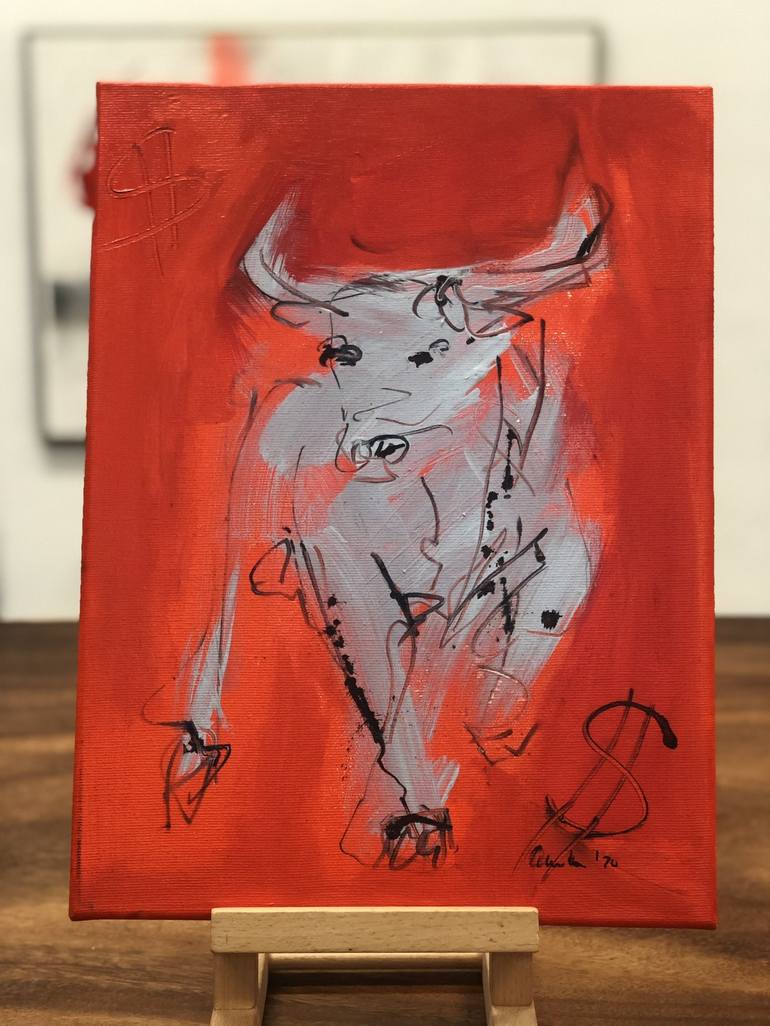 Original Figurative Cows Painting by Nicole Leidenfrost