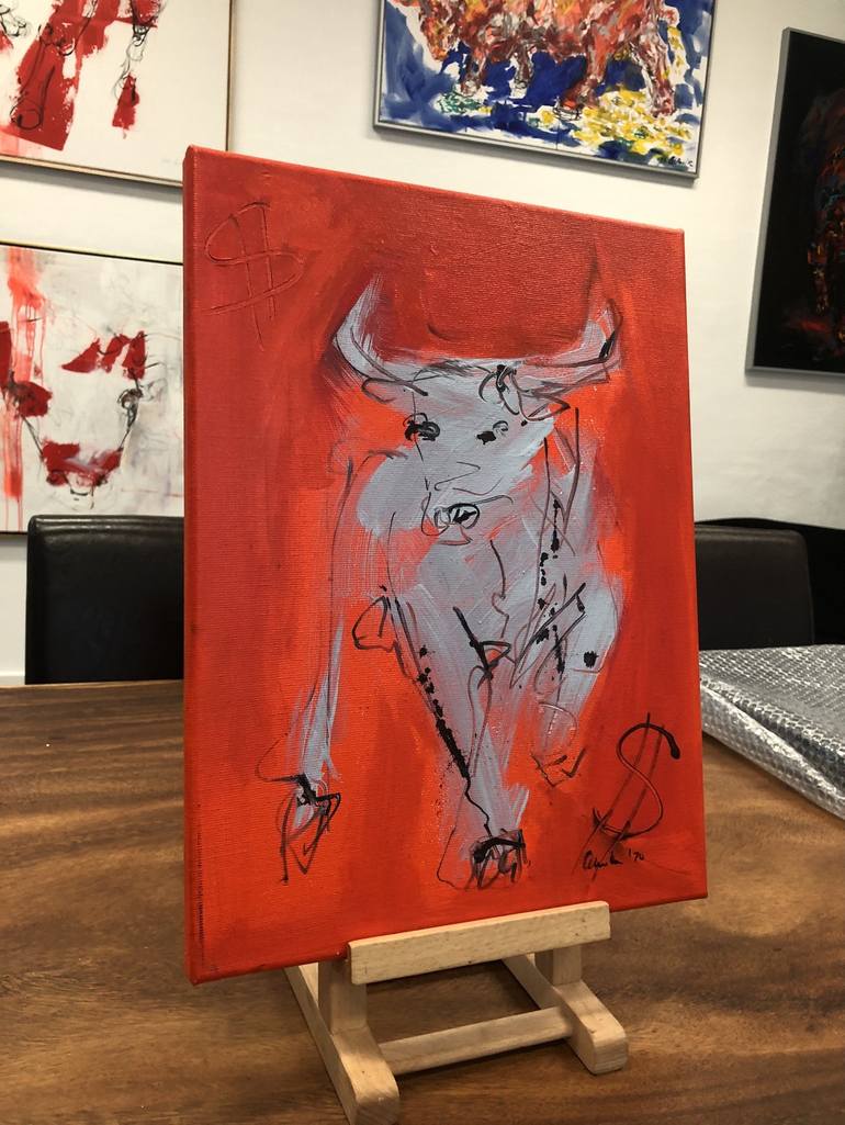 Original Figurative Cows Painting by Nicole Leidenfrost