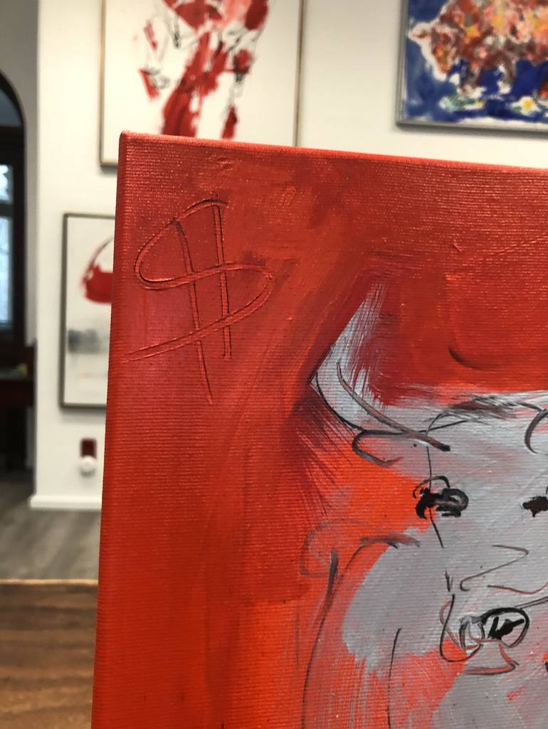 Original Figurative Cows Painting by Nicole Leidenfrost