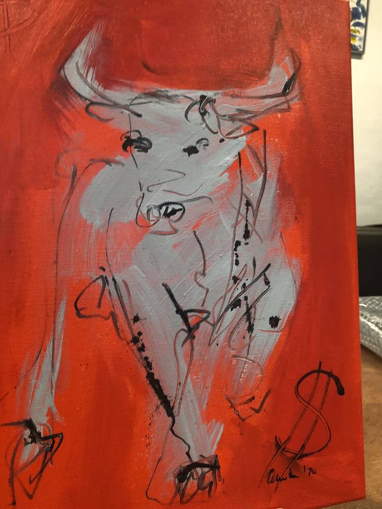 Original Figurative Cows Painting by Nicole Leidenfrost
