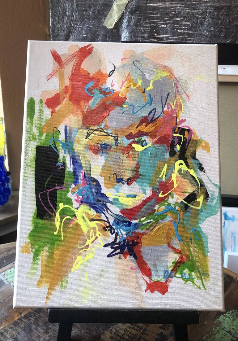 Original Abstract Expressionism People Painting by Nicole Leidenfrost