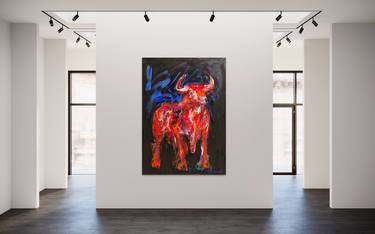 Original Abstract Expressionism Cows Paintings by Nicole Leidenfrost