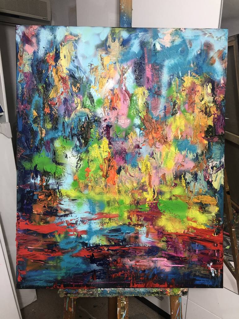 Original Abstract Expressionism Abstract Painting by Nicole Leidenfrost