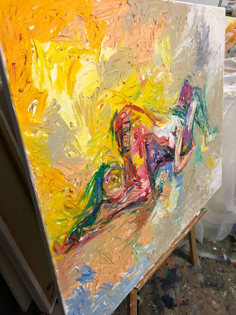 Original Abstract Expressionism Erotic Painting by Nicole Leidenfrost