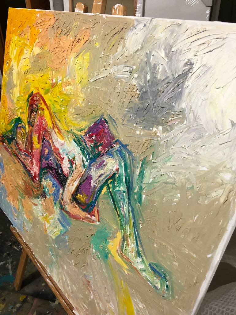 Original Abstract Expressionism Erotic Painting by Nicole Leidenfrost