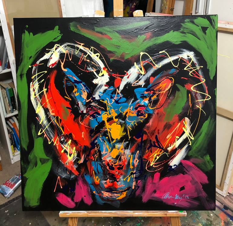 Original Abstract Expressionism Animal Painting by Nicole Leidenfrost