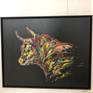 Dear Sir or Madam,

I very much like to paint bulls, in a wide variety of ways. The work of art is fixed.

The work of art was shown at the art fair "NeueArt" Dresden, 2020. The frame is included in the price.

As an artist, I work commercially and personally sell the work of art to you. You will receive a certificate of authenticity and an invoice. Please also see my homepage. There you can find many press articles about me. My homepage is stored here in the shop.