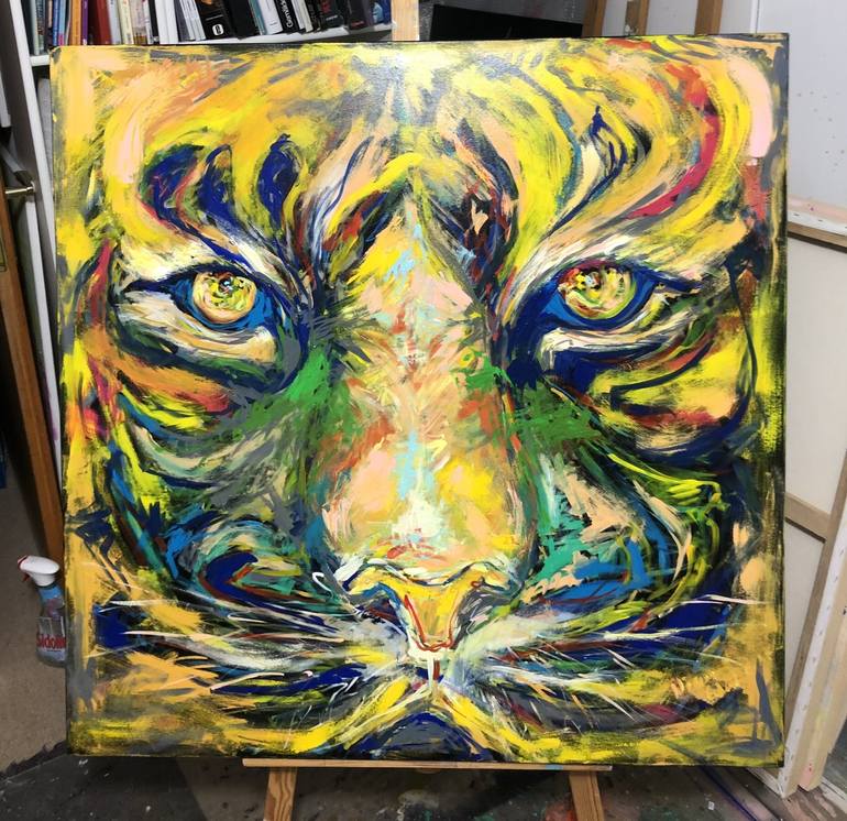 Original Impressionism Cats Painting by Nicole Leidenfrost