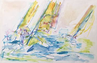 Print of Abstract Expressionism Sailboat Paintings by Nicole Leidenfrost