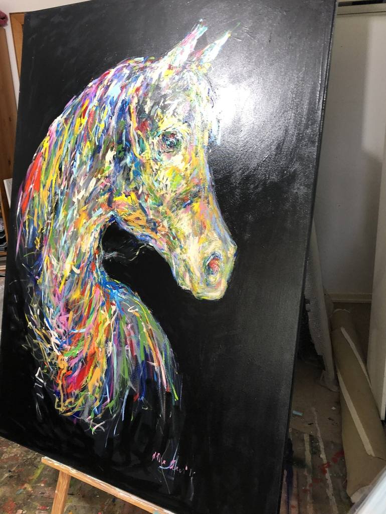 Original Modern Horse Painting by Nicole Leidenfrost