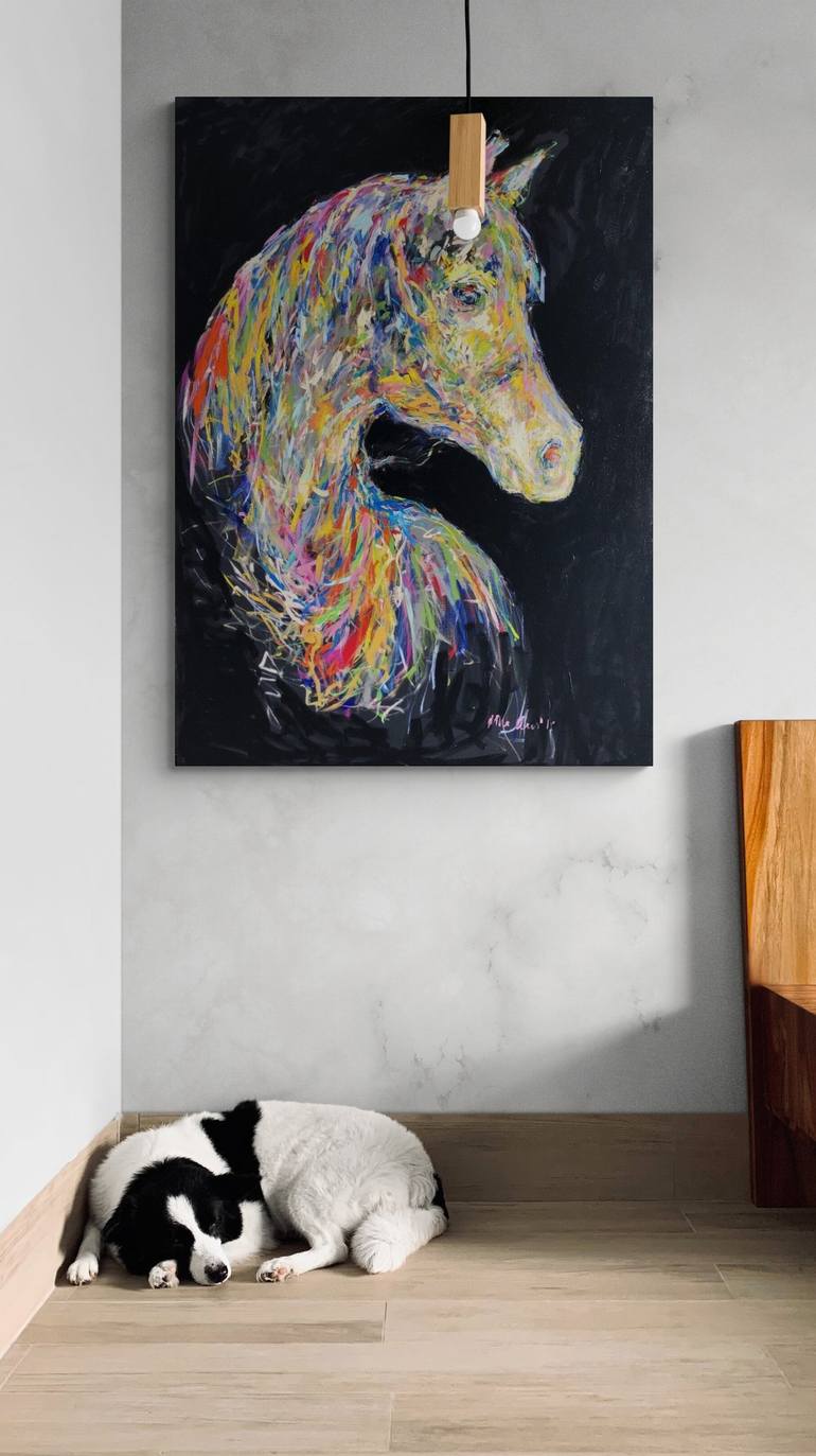 Original Modern Horse Painting by Nicole Leidenfrost