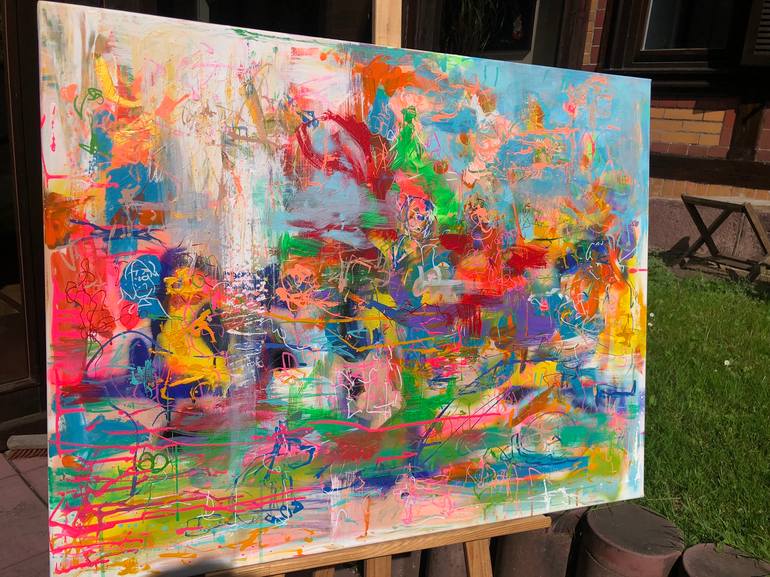 Original Abstract Expressionism Abstract Painting by Nicole Leidenfrost