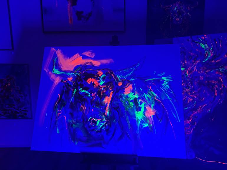 Original Abstract Expressionism Animal Painting by Nicole Leidenfrost