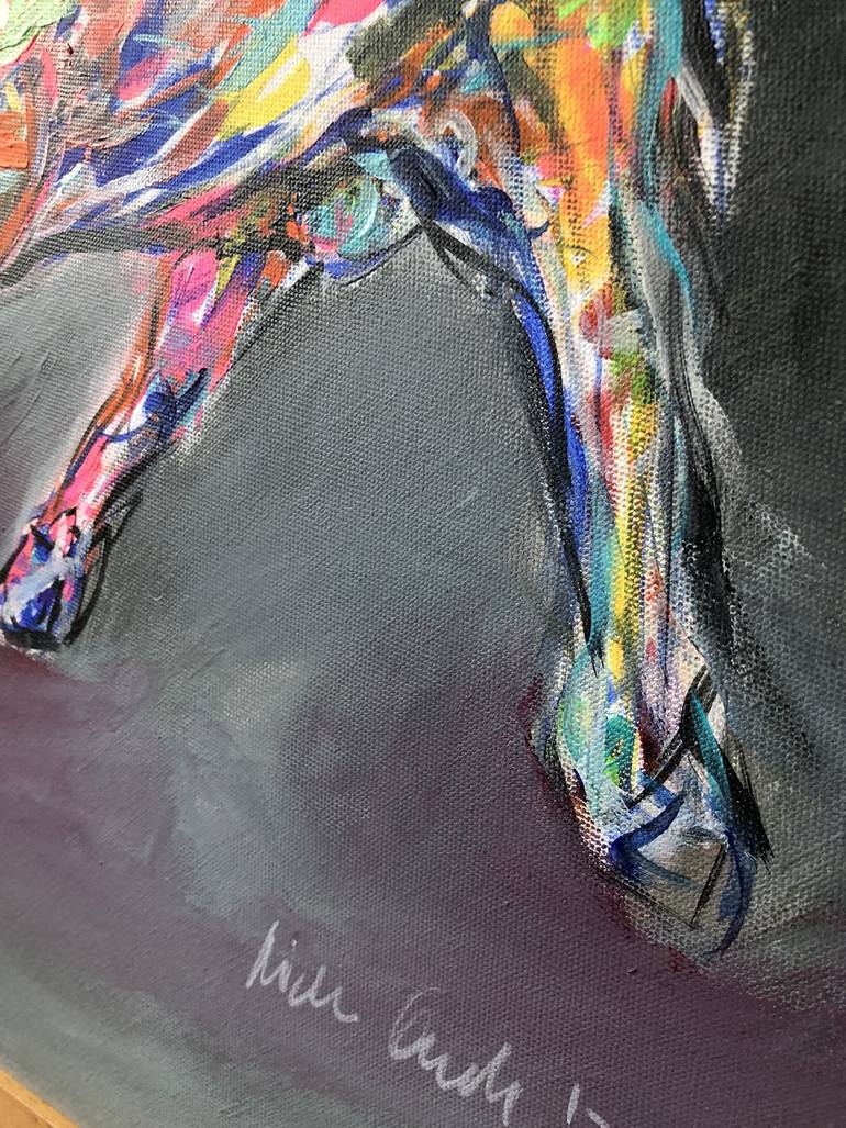 Original Abstract Expressionism Cows Painting by Nicole Leidenfrost