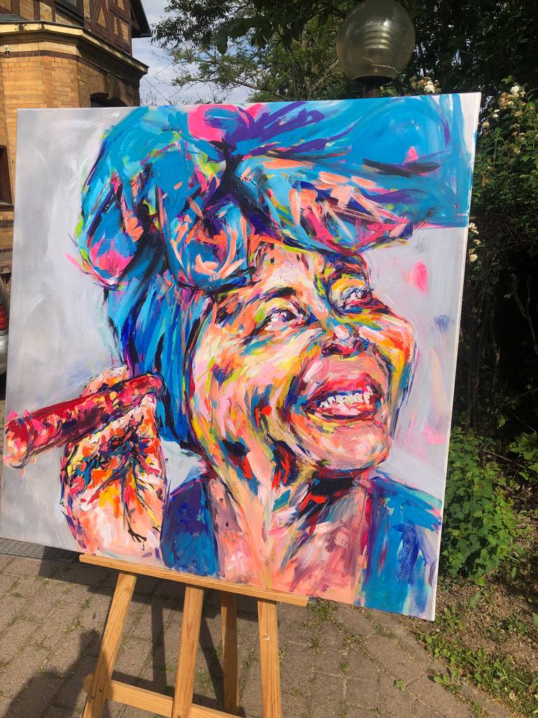 Original Modern Portrait Painting by Nicole Leidenfrost