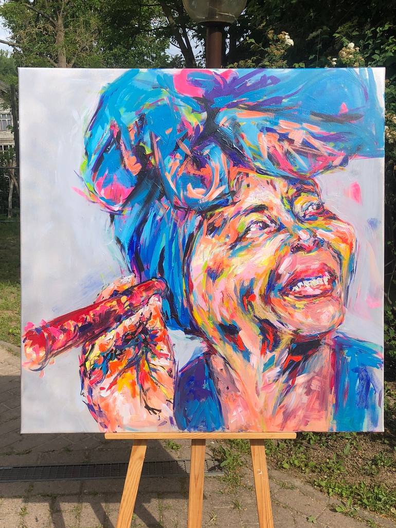 Original Modern Portrait Painting by Nicole Leidenfrost