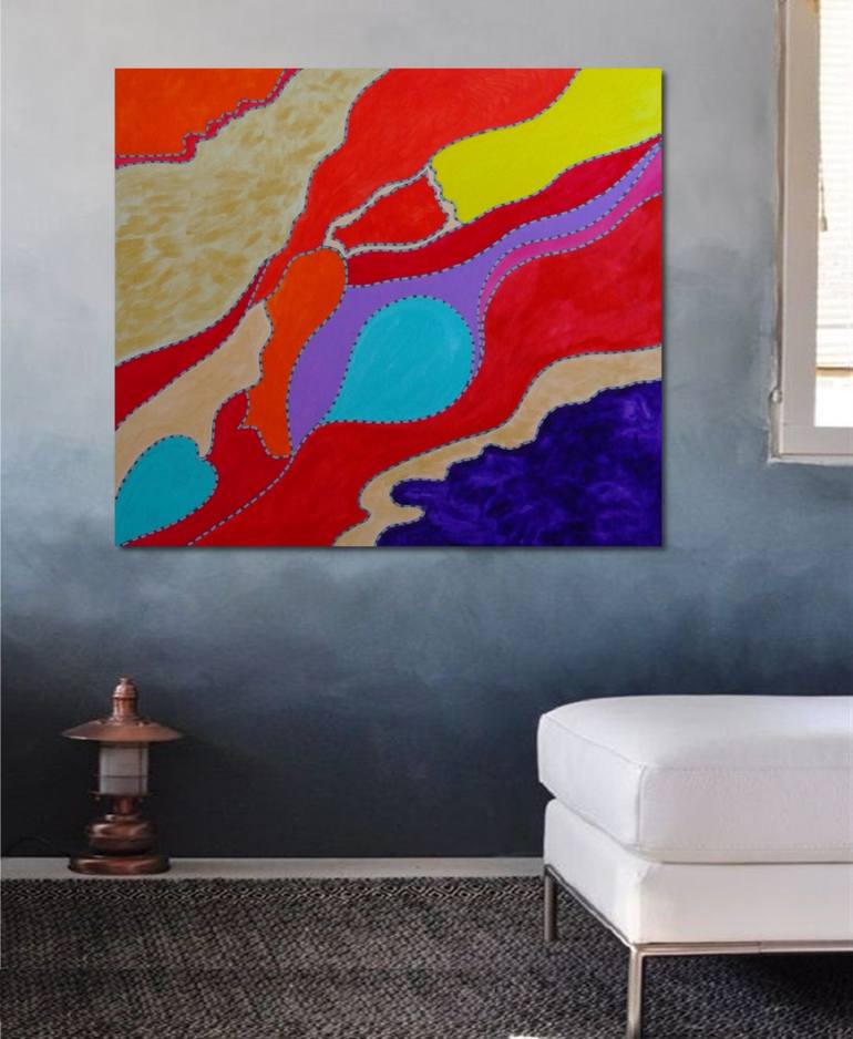 Original Pop Art Abstract Painting by Mary Kirova