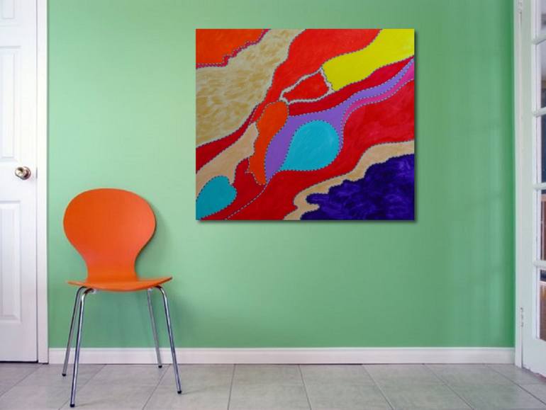 Original Pop Art Abstract Painting by Mary Kirova