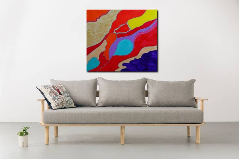 Original Pop Art Abstract Painting by Mary Kirova