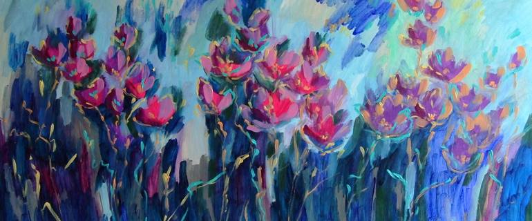 Original Floral Painting by Mary Kirova