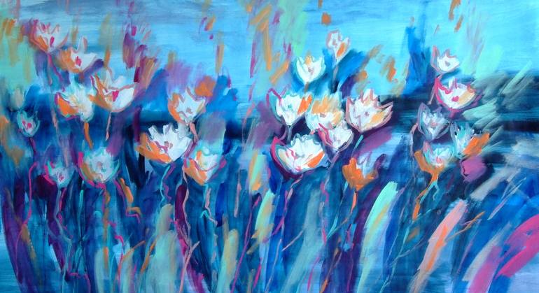 Original Floral Painting by Mary Kirova