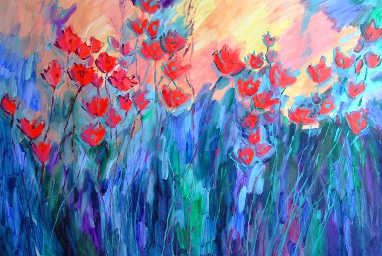 Original Floral Painting by Mary Kirova