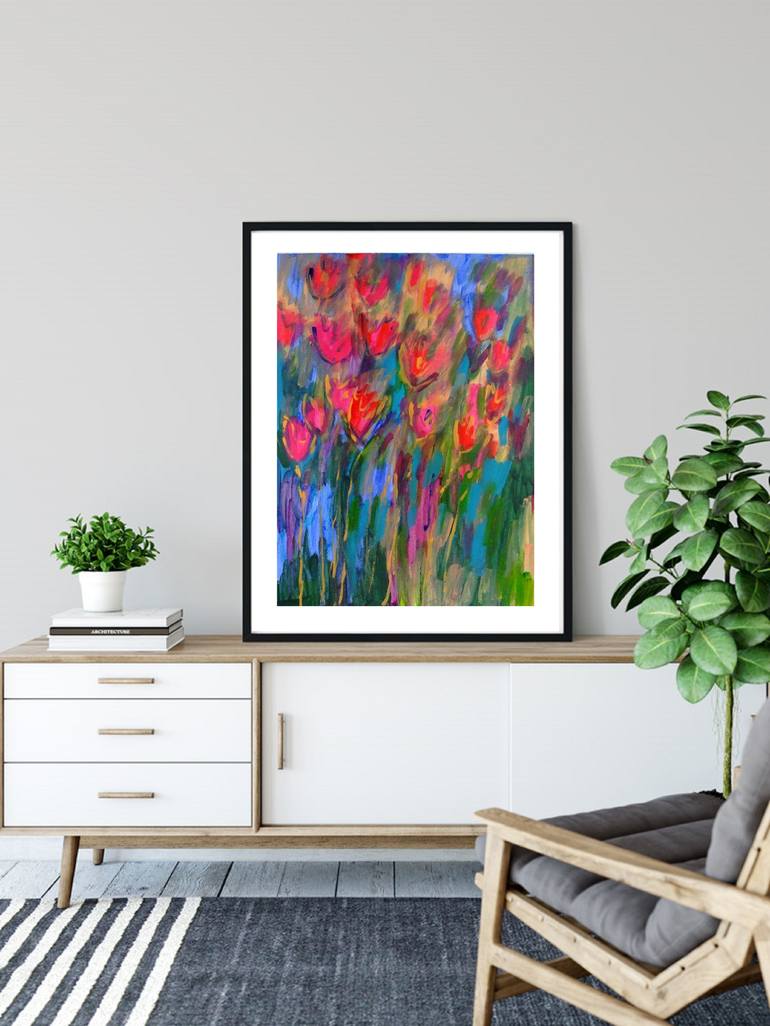 Original Illustration Floral Painting by Mary Kirova