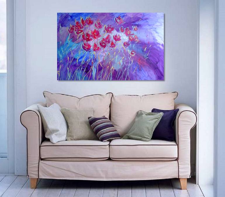 Original Impressionism Floral Painting by Mary Kirova