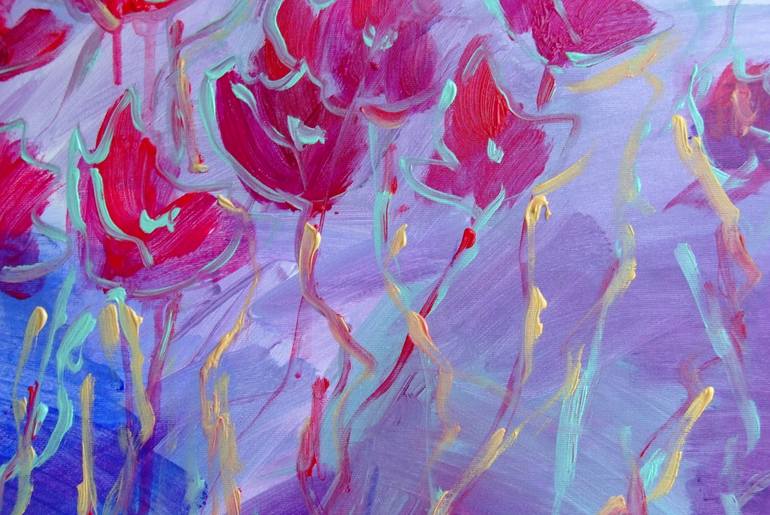 Original Impressionism Floral Painting by Mary Kirova