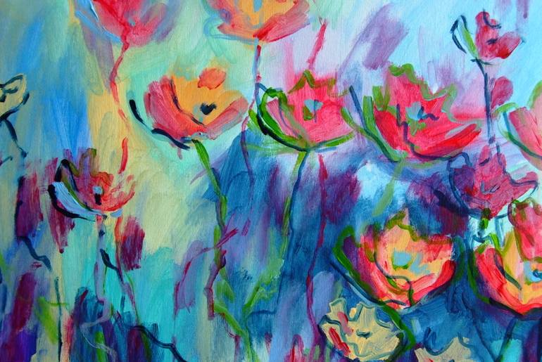 Original Illustration Floral Painting by Mary Kirova