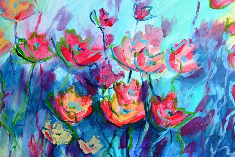 Original Illustration Floral Painting by Mary Kirova