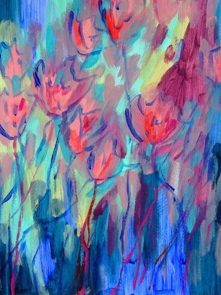 Original Illustration Floral Painting by Mary Kirova
