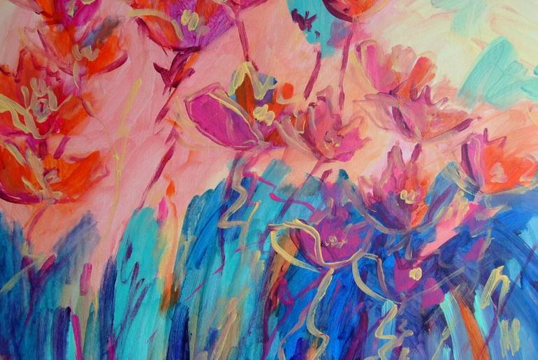 Original Illustration Floral Painting by Mary Kirova