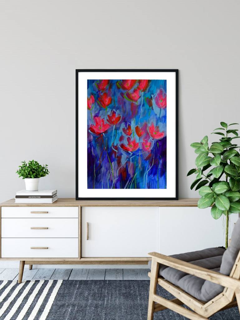 Original Illustration Floral Painting by Mary Kirova