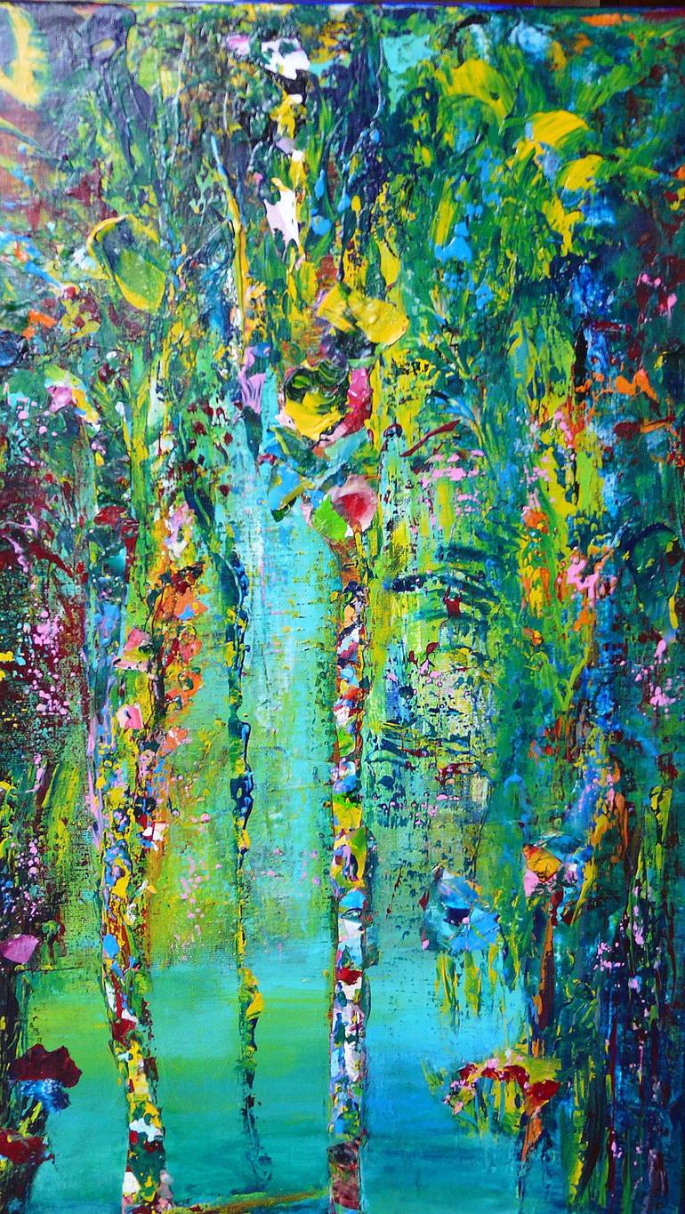 Original Abstract Expressionism Landscape Painting by Blanka Mandel