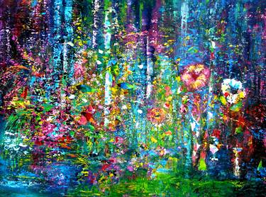 Original Fine Art Garden Paintings by Blanka Mandel