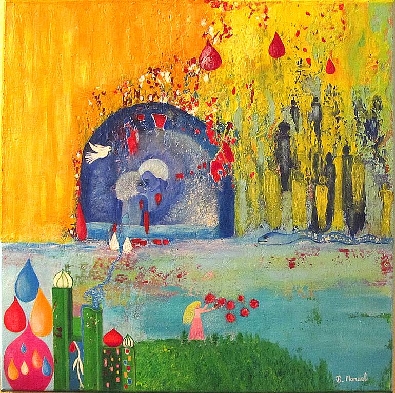 Original Fantasy Painting by Blanka Mandel | Abstract Expressionism Art on Canvas | The way love heals
