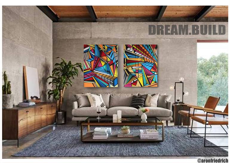 Original geometric Abstract Painting by Aron Friedrich