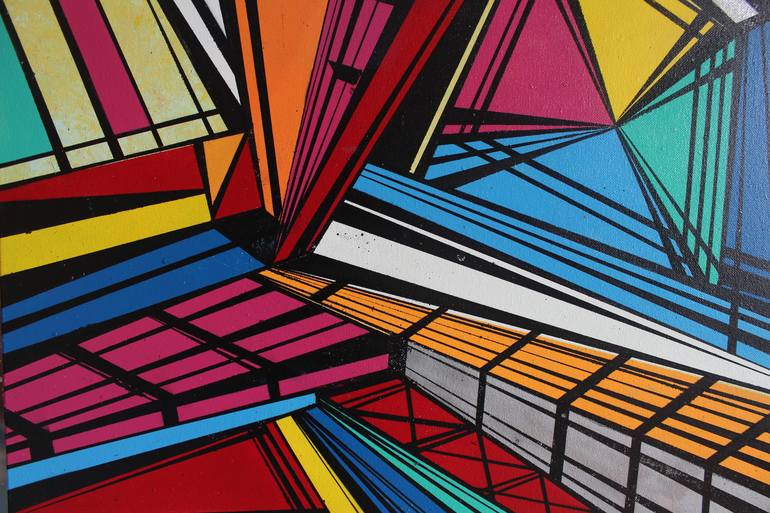 Original geometric Abstract Painting by Aron Friedrich