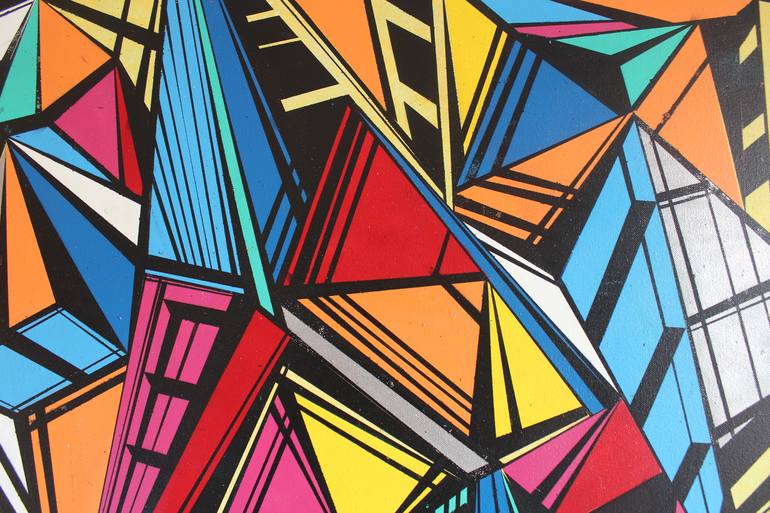 Original geometric Abstract Painting by Aron Friedrich