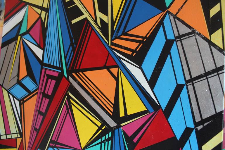 Original geometric Abstract Painting by Aron Friedrich