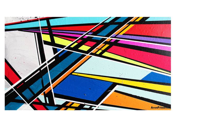 Original Abstract Expressionism Architecture Painting by Aron Friedrich