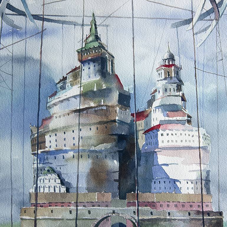 Original Architecture Painting by Eimis Prismontas