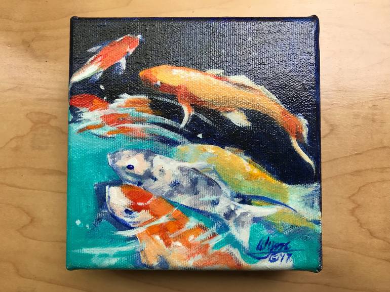 Curious Koi Painting by Michelle Wynn | Saatchi Art