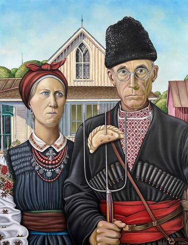Original Modern Family Paintings by Mariia Gnyniuk