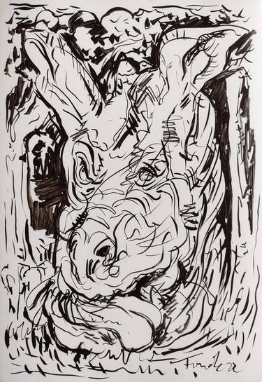 Original Expressionism Fantasy Drawings by Ziemowit Fincek